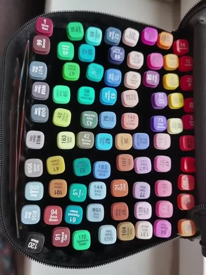 touch马克笔80色排列,touch马克笔80色 touchcolor马克笔套装80色全套动漫彩笔学生油性画画笔双头彩色水彩笔