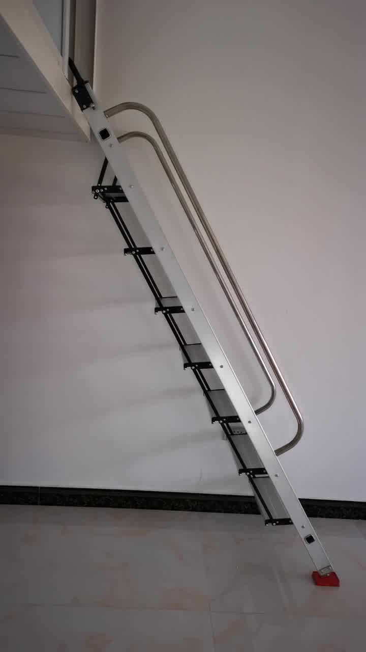 阁楼楼梯家用铝合金阁楼梯子十步扶梯室内加厚工程梯移动伸缩阁楼梯