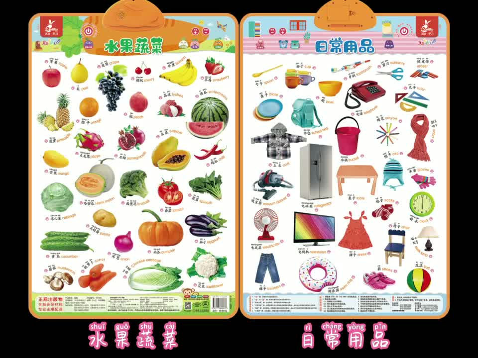 瑞莉兔双面发声大挂图看图识字人物职业