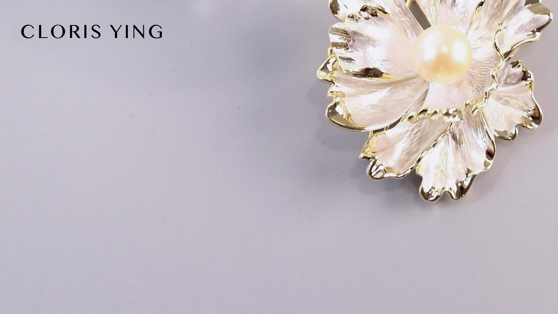 cloris ying 淡水珍珠宝莲胸针10-11mm气质款近圆送礼附证书