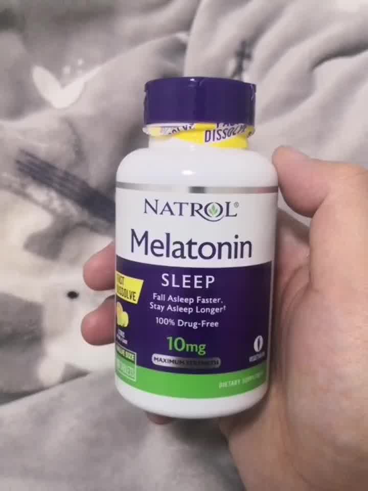 natrol美国纳妥褪黑素melatonin睡眠片速溶无需水服改善睡眠3mg90片瓶