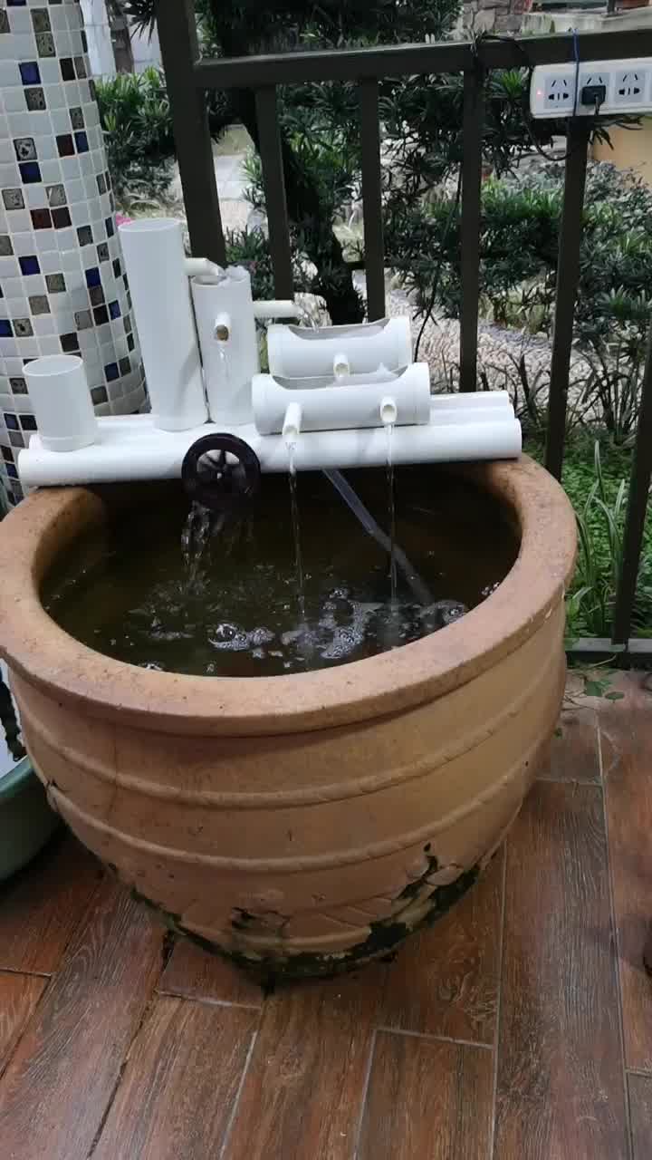 鱼缸过滤外置瀑布式圆形水缸养鱼上置过滤器增氧小鱼池水循环长40cm带