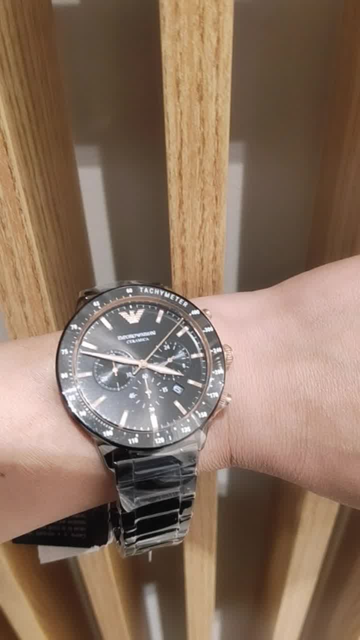 armani阿玛尼手表男士欧美表新款时尚飞行员石英陶瓷表带男表生日新年