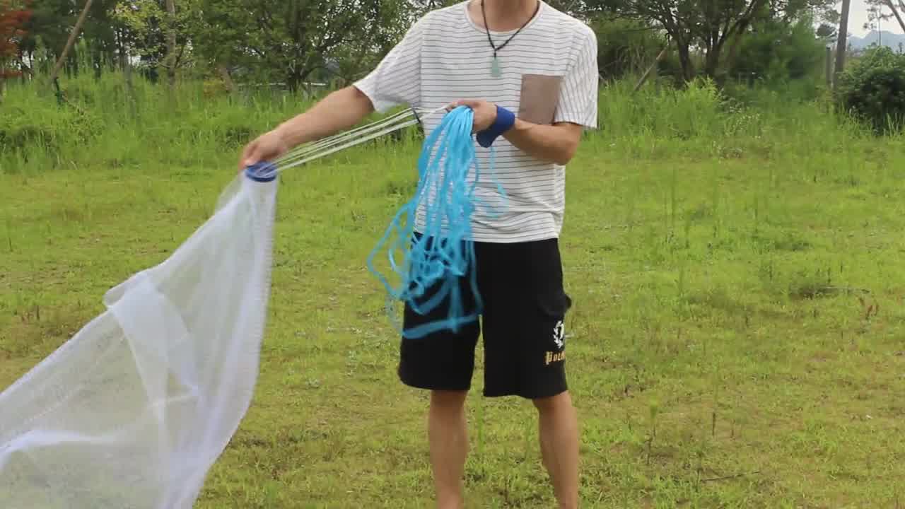 撒网大飞盘式圆盘手撒手抛网渔网抓鱼易抛网甩鱼网打扑捞鱼神器