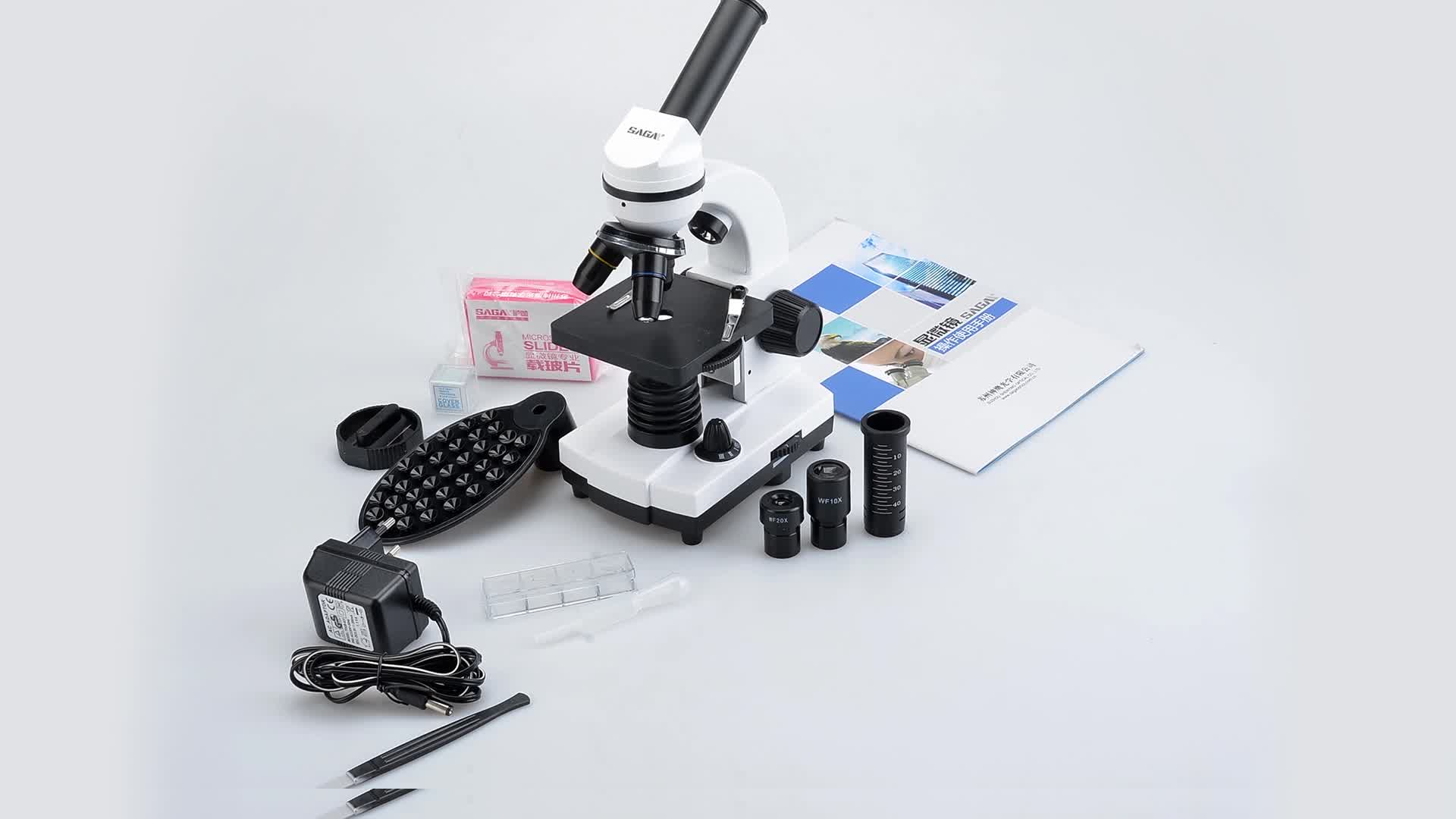 萨伽saga学生生物显微镜儿童生日礼物专业1600倍高倍高清科学实验教学