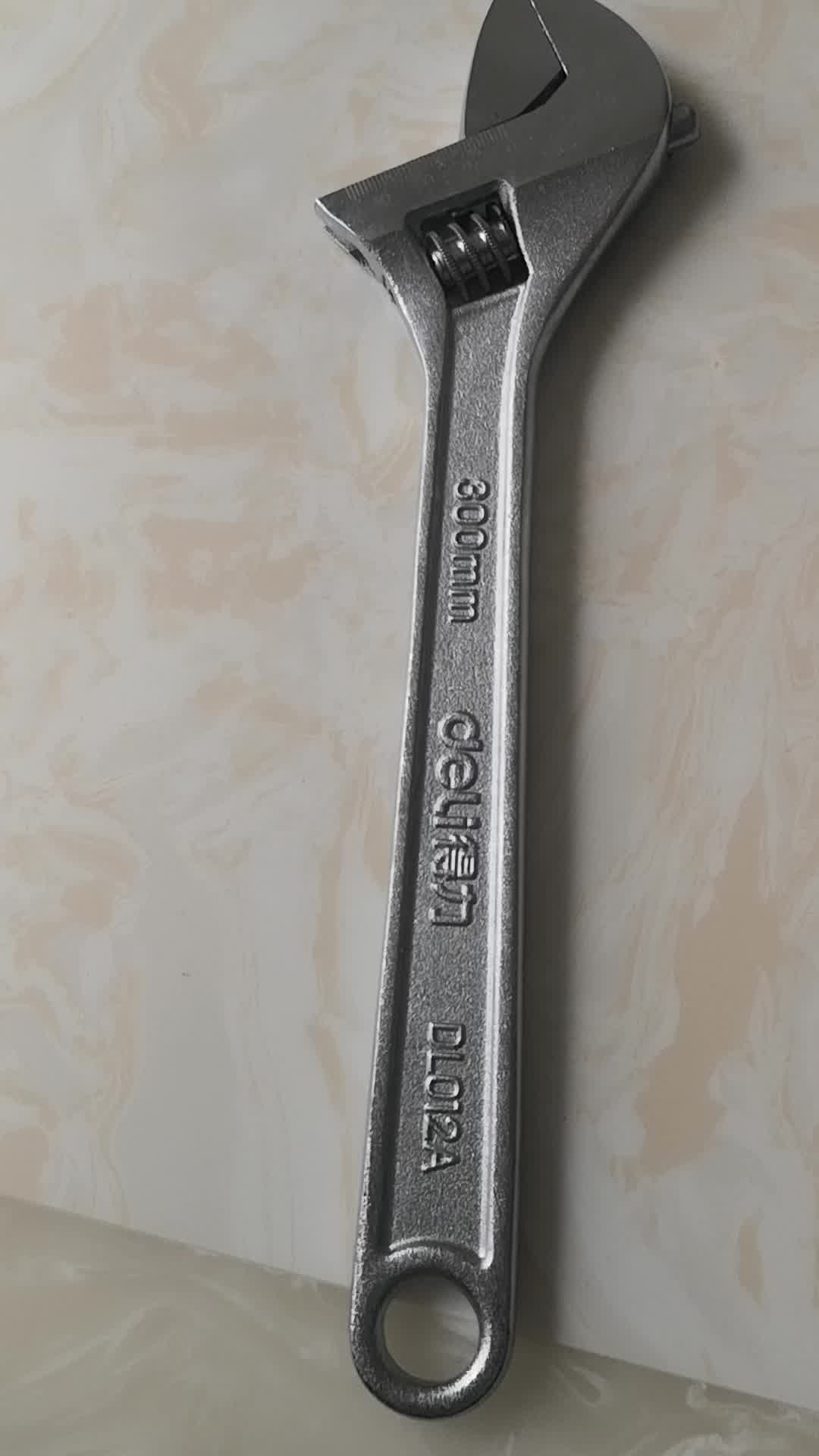 得力(deli ) 多功能活动扳手光柄开口活络扳手激光刻度10英寸 dl010a