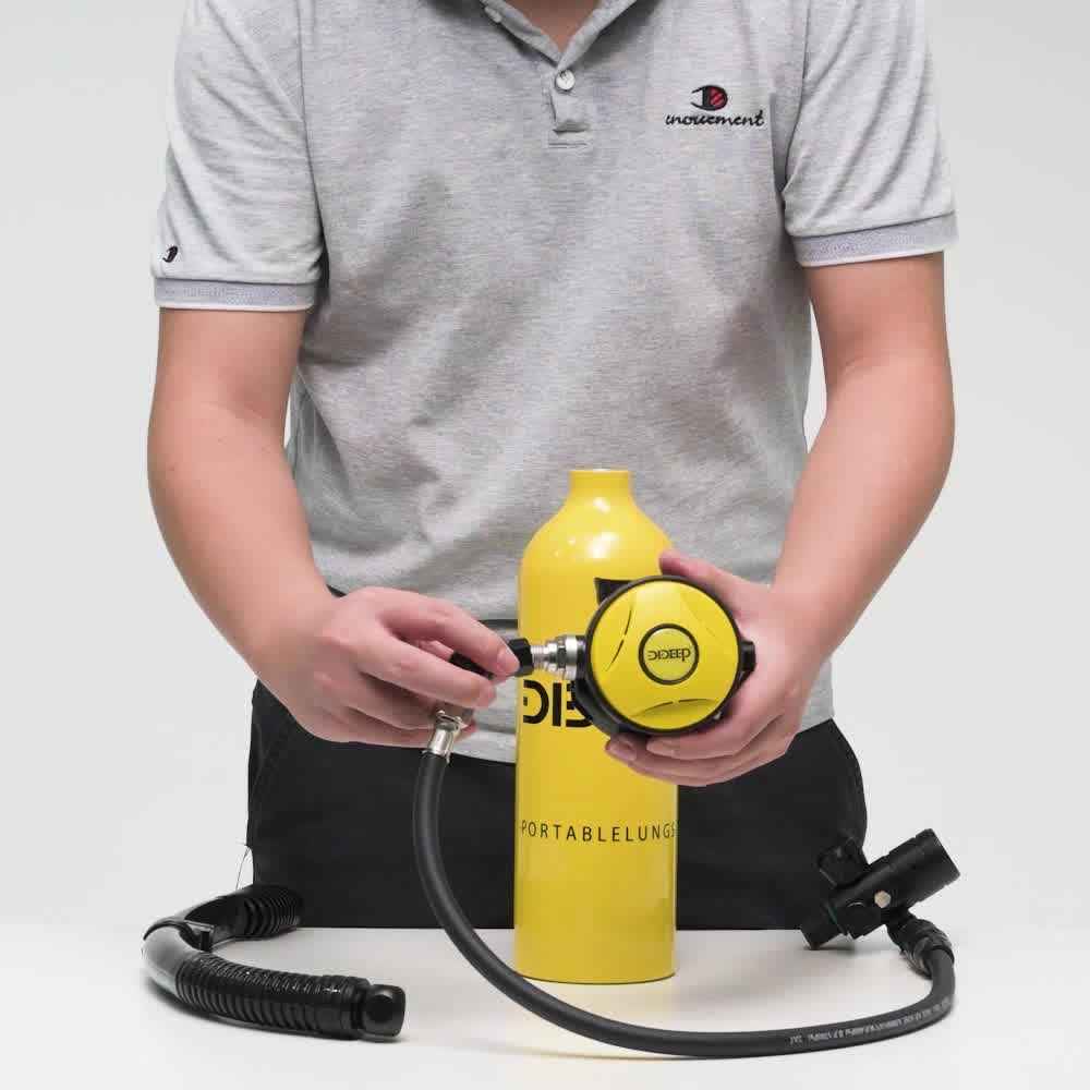 水下呼吸器深浮潜水装备用气瓶水肺鱼鳃便携捕捞游泳神器全套黑色套餐