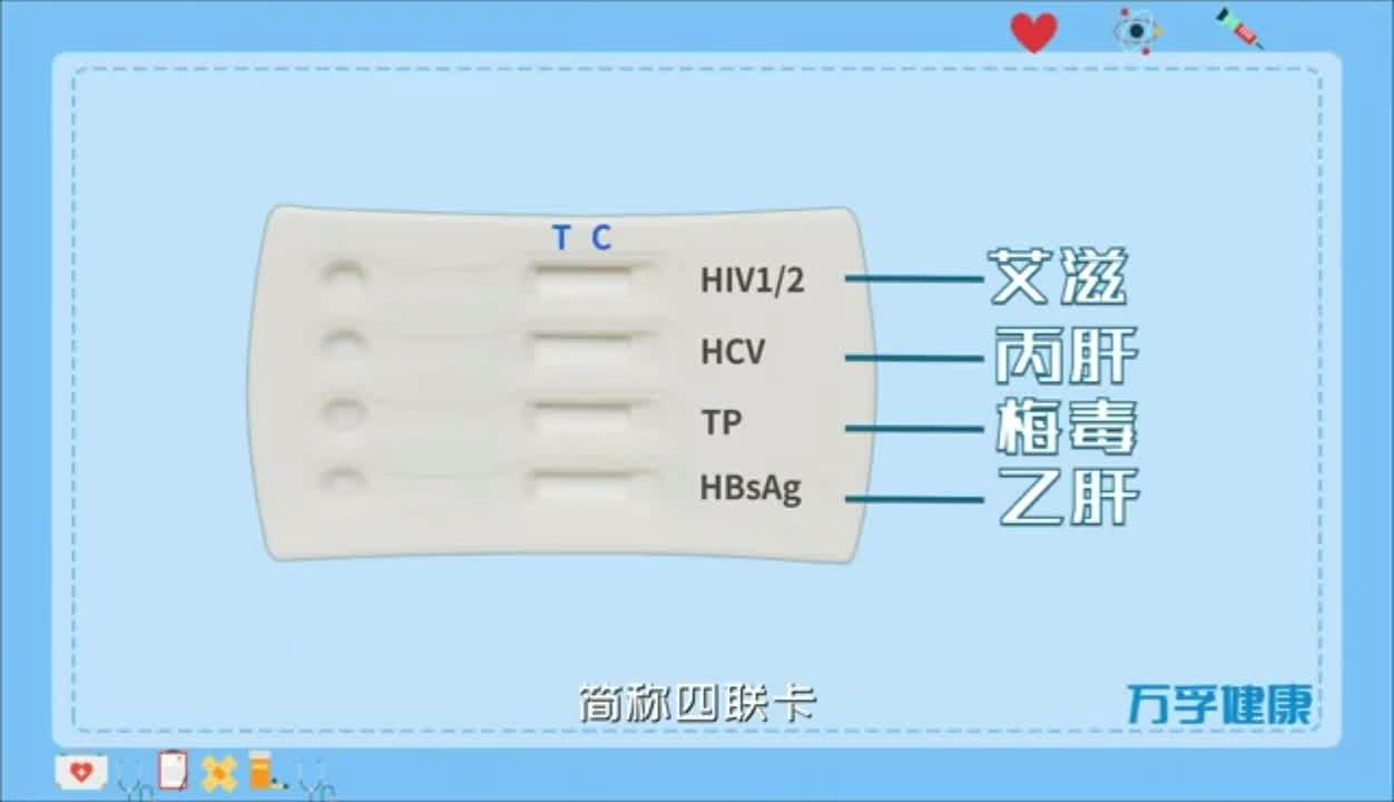 萬孚艾滋病檢測試紙唾液血壓hiv檢測試紙艾滋梅毒乙肝丙肝四聯卡四項