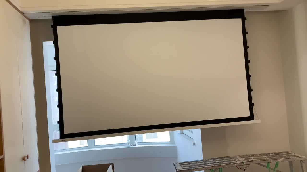 英微invi智能ai语音投影幕布tyl隐藏嵌入式钛晶抗光天花幕布72英寸169