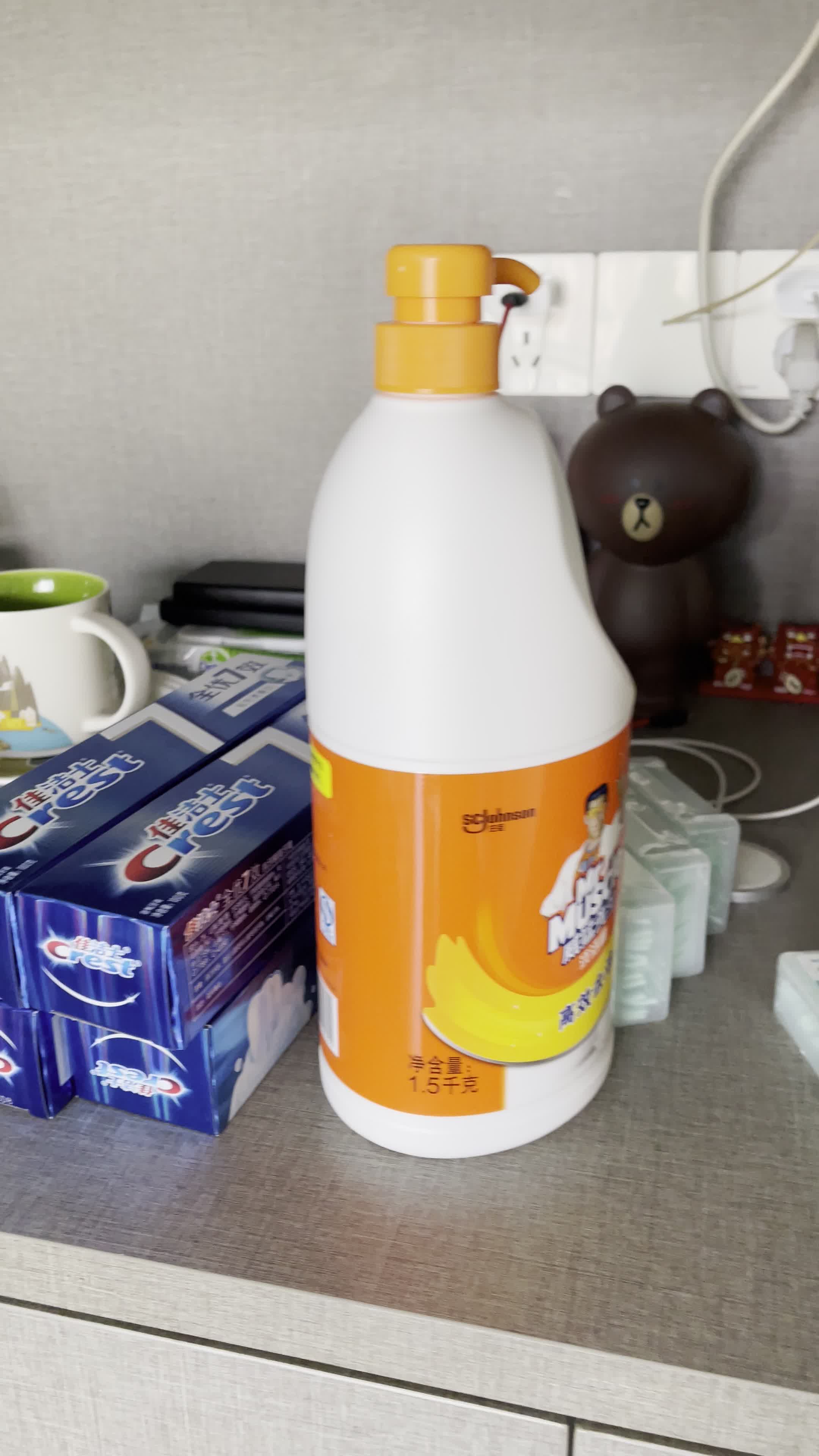 威猛先生mrmuscle洗洁精1500g清爽柠檬香型高效去油不伤手清洁碗筷