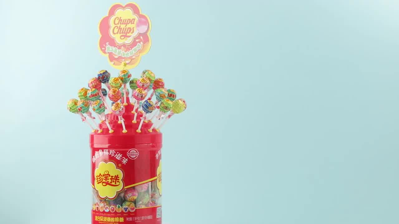 珍宝珠泡泡糖夹心棒棒糖净爽笑容袋装促销装六一儿童节礼物