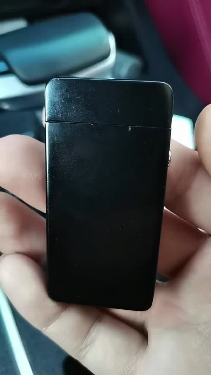 木丁丁充电打火机防风打火机双电弧电子点烟器电泳黑