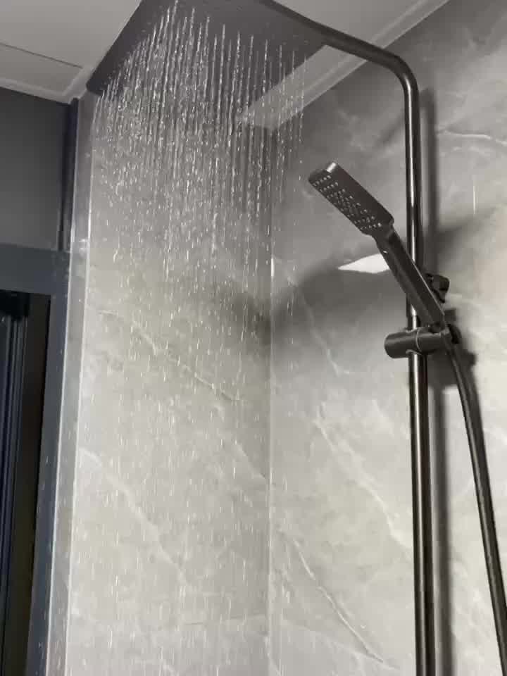 日本BTO枪灰色智能数显淋浴花洒套装全铜体增压淋雨器套装卫生间浴室花 