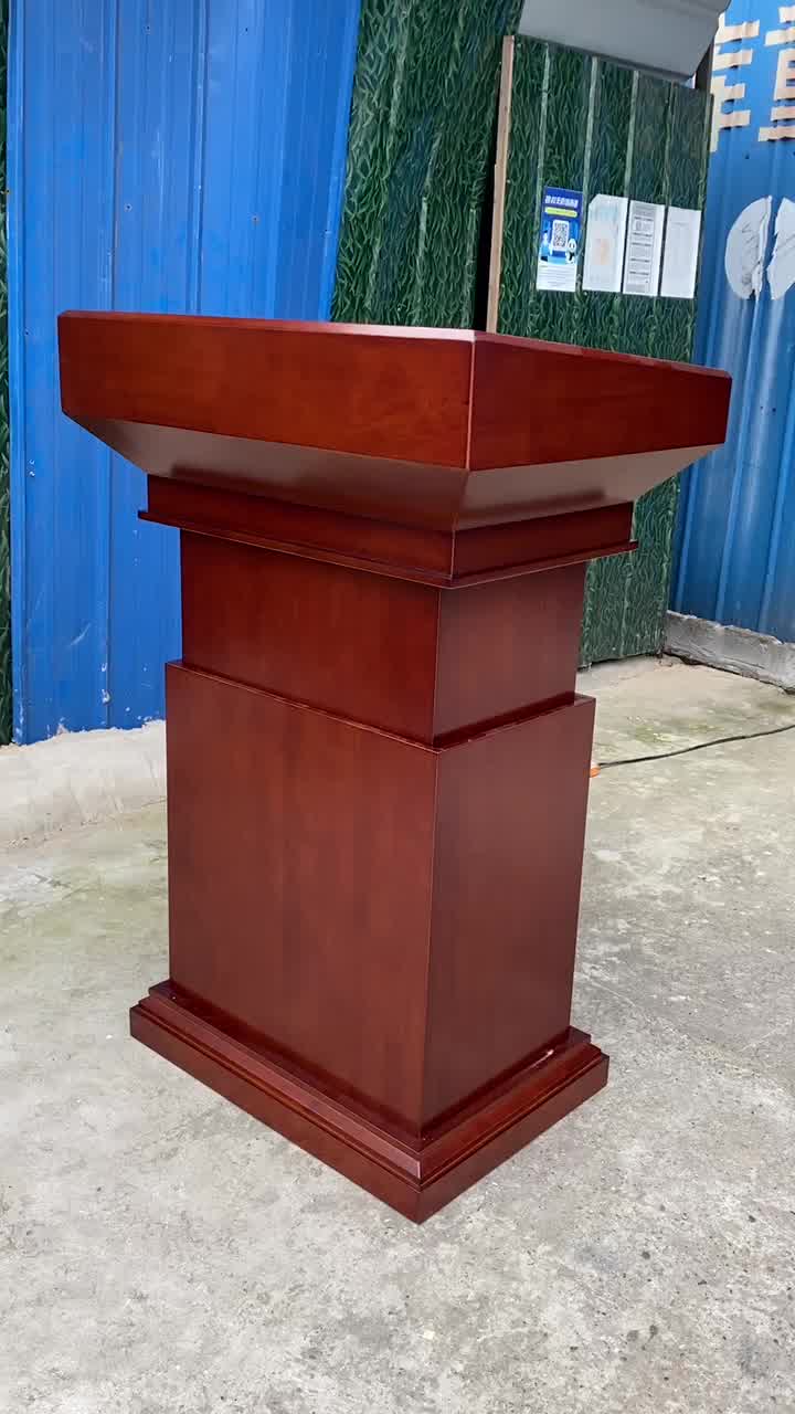 遥控升降演讲台发言台实木会议台主持台讲桌酒店大堂迎宾台餐厅接待台