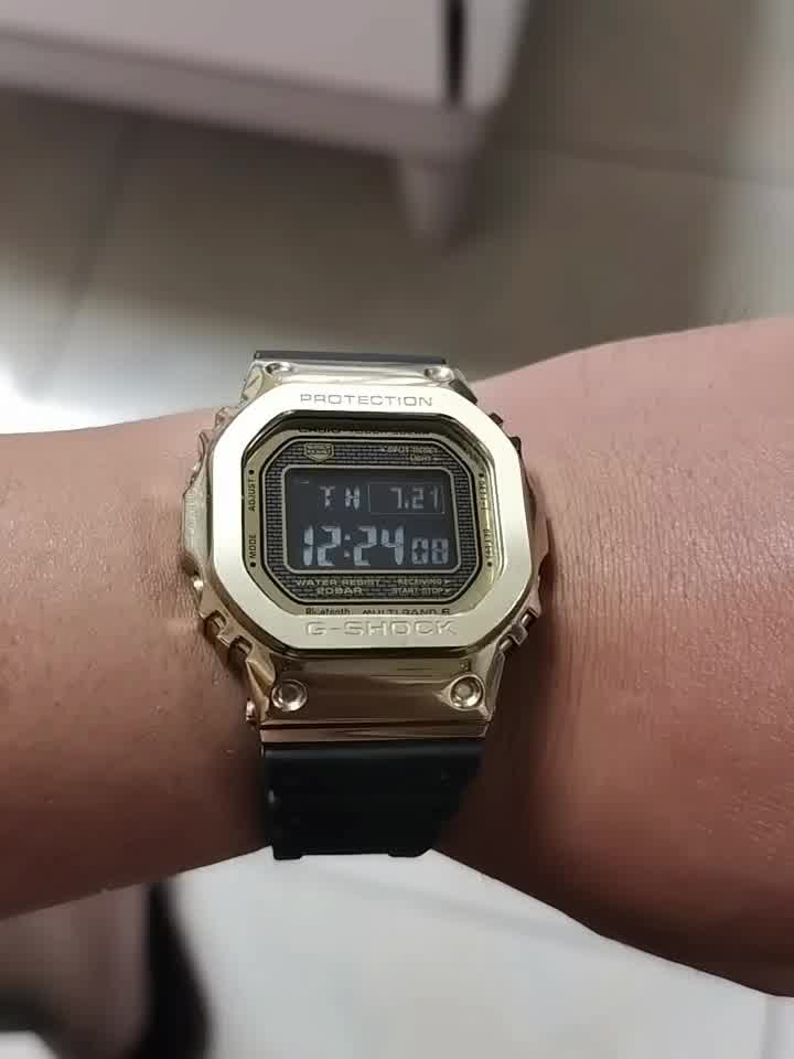 尚卡亚代用卡西欧g-shock手表带gmw-b5000系列35周年银砖金砖小银块